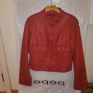 Faux leather motorcycle jacket
